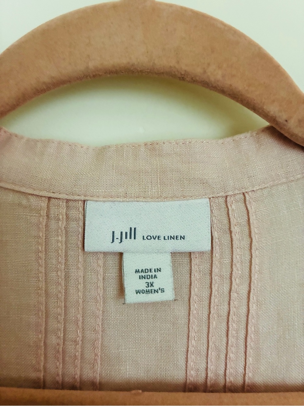 J Jill Linen Light Pink Women's Button-Front Tunic Blouse size 3x - Picture 2 of 7